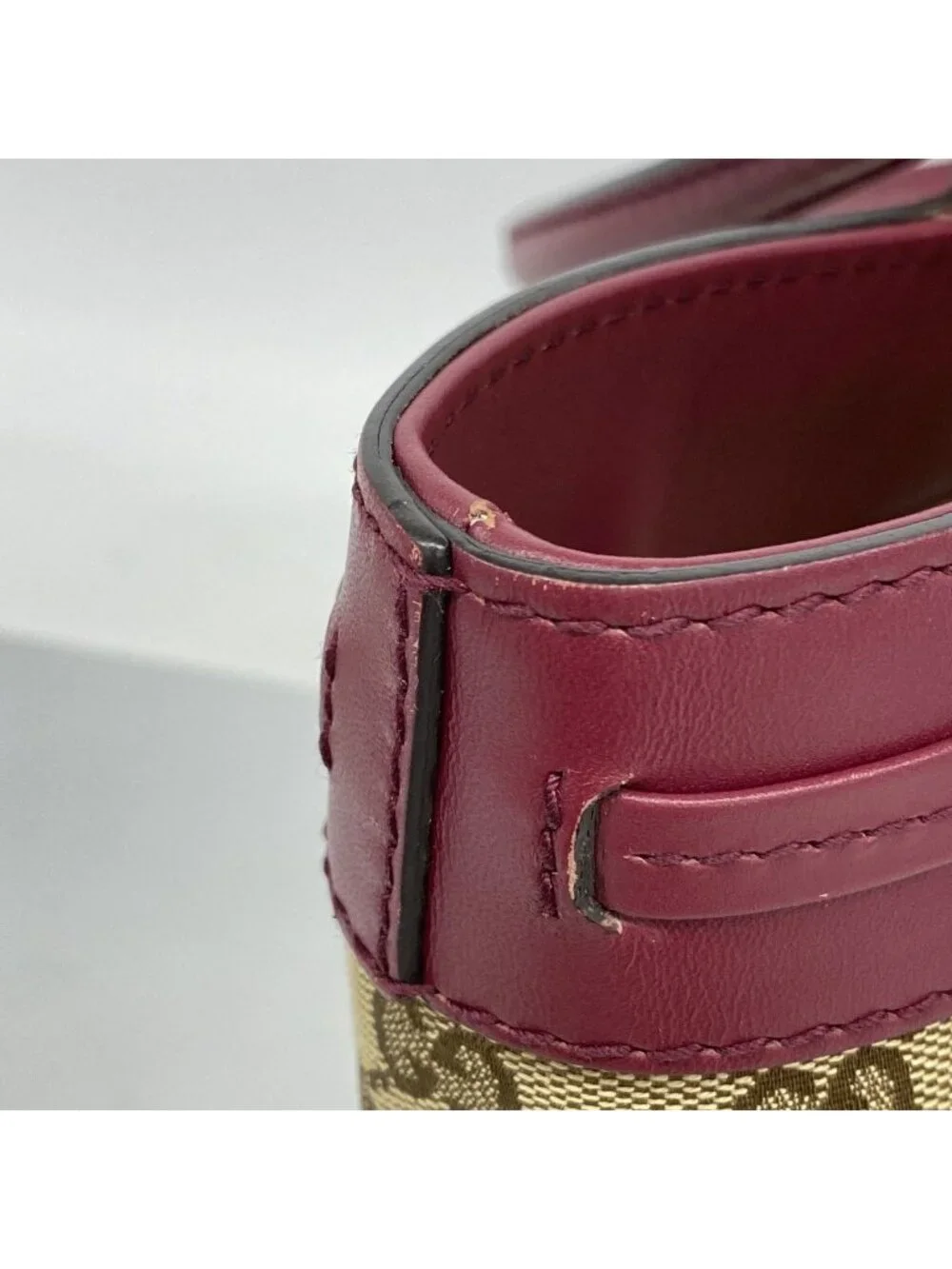 Gucci Tote GG Canvas Brown Bordeaux Champagne Gold